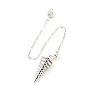 Spiral Ring Silver Coil Pendulum H:38mm x W:15mm